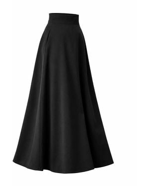 Nikka Place Long Stretchy Skirt With High Waist And Pockets - Black