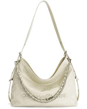 Orange Cube Metropolitan Chain Hobo - Metallic