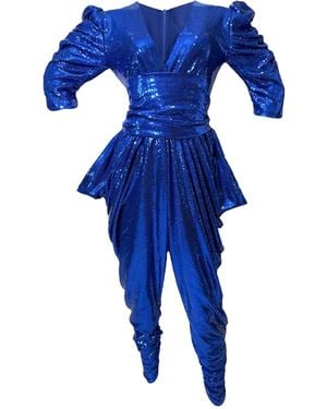 Julia Clancey Livzie Electric Sequin Jumpsuit - Blue