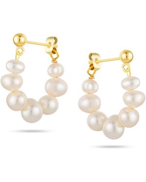 Arctic Fox & Co. Pearl Link Hoop Earrings - Metallic