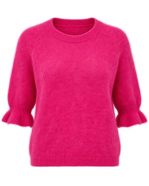 Luella Fashion Inverness Mohair Blend Fluted Tank Top Bright - Pink