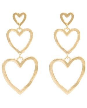 Marcia Moran Ibisa Open Heart Earrings - Metallic