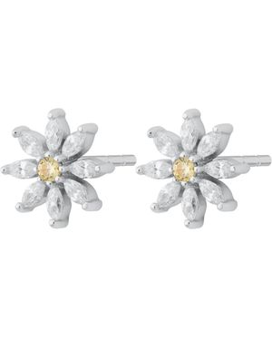 Scream Pretty Sparkling Flower Stud Earrings - Metallic