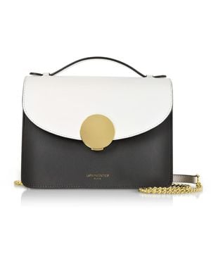 Le Parmentier New Ondina Colour Block Flap Top Leather Satchel Bag - White