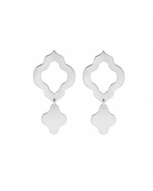 Silver Moon Azure Arch Sterling Earrings - Metallic