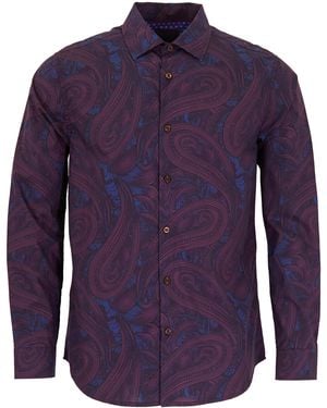 lords of harlech Norman Paisley Badalona Shirt - Blue
