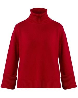 Helen Mcalinden Carol Chunky Ruby Cashmere Roll-Neck Jumper - Red