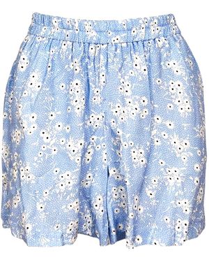 L2R THE LABEL Floral Light Print Linen Boxer Shorts - Blue