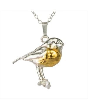 Simon Kemp Jewellers Robin Pendant Solid Sterling And Eighteen Carat - Metallic