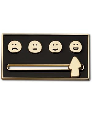 Make Heads Turn Enamel Sliding Pin Mood Meter - Black