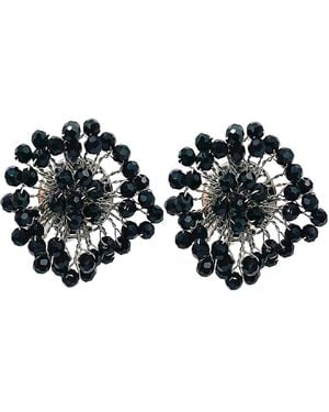 Fairchild Baldwin Button Earrings Jet - Black