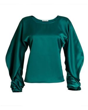 Bianca Popp Puff Blouse With Long Sleeves - Green