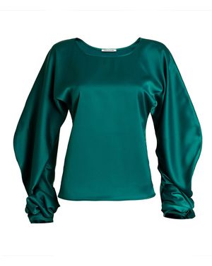 Bianca Popp Puff Blouse With Long Sleeves - Green