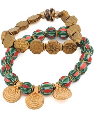 Ebru Jewelry Mystic Motion Spiral & Hematite Boho Bracelet Set - Metallic