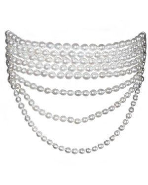 Leni James The Victoria Pearl Choker Necklace - White