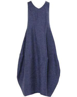 Metamorph Linen Denim Balloon Dress - Blue