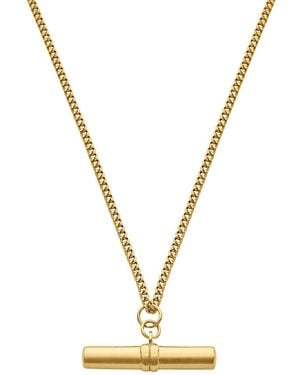 Bermuda Watch Company Maivelle Blair T-Bar Curb Chain Necklace - Metallic
