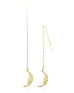 C.J.M Chain Moon Earrings - Metallic