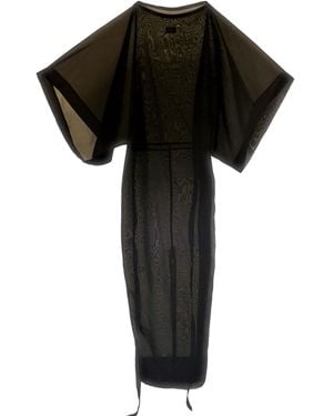 Chuks Collins Chiffon Convertible Batwing Dress - Black