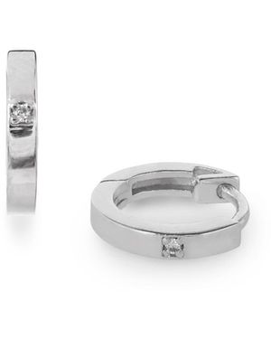 Kaizarin 9 Ct Diamond Studded Huggie - White