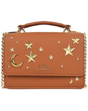 Luna Charles Nova Star Studded Handbag - Brown