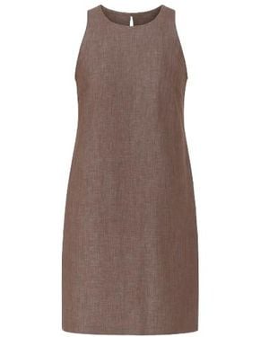 Conquista Sleeveless Linen Sack Dress - Brown