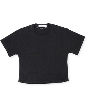 Bradford Row Sirena Distressed Crop Tee - Black