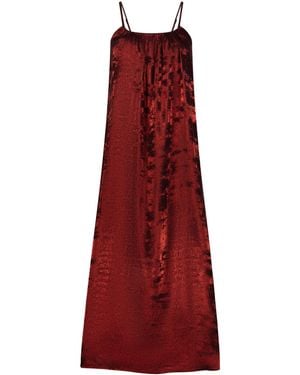 DHARA SHETH DUBAI Shadow Of Sequin Shimmer Spaghetti Strap Maxi Dress - Red