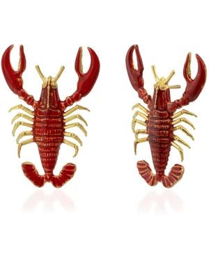 Milou Jewelry Lobster Earrings - Red