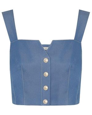 Rue Les Createurs Denim Effect Camisole Top - Blue