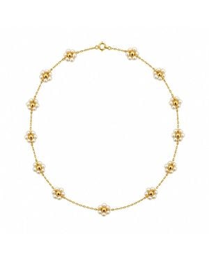 Lalinde Daisy Bloom Necklace - Metallic