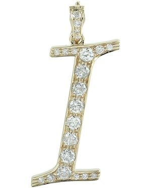 Artisan Diamond Initial “I” Pendant - Metallic