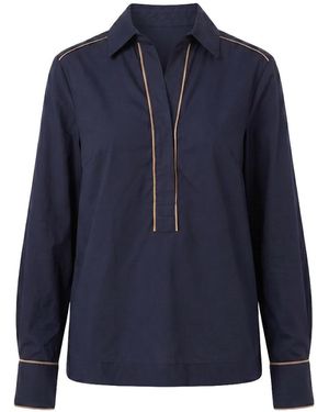 Adrift Clothing Ella Collared Top - Blue