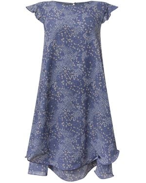 James Lakeland Dotted-Flower Mini Dress - Blue