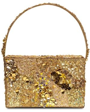 Simitri Golden Ember Box Clutch - Metallic