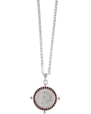 Von Treskow Mariner Necklace With Garnet Framed Coin - Metallic