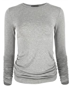 OFF GRID Anapai Marl Bamboo Sleeved Top - Gray
