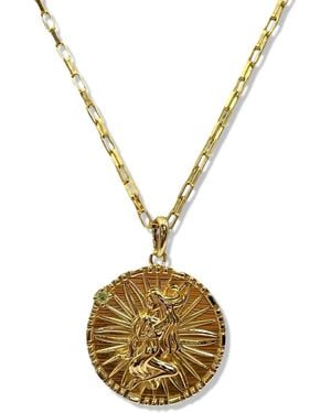 Quartz & Canary Papyrus Zodiac Vermeil Virgo Pendant - Metallic