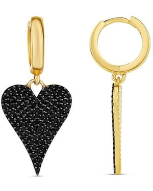 SHYMI Pave Heart Earrings - Blue