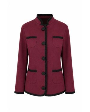 Conquista Contrast-Trim Four-Pocket Jacket - Purple