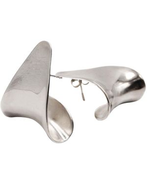 Daria Pacelli Jewelry Petalys Sculptural Sterling Statement Earrings - White