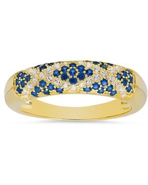 Kylie Harper Pave Sapphire 'X' Band Ring - Blue