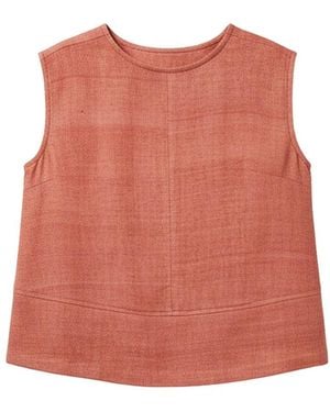 Stovaria Handwoven Terracotta Denim Structured Sleeveless Top