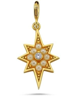 LINYA JEWELLERY Pearly Pole Star Charm - Metallic