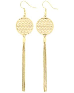 Seven Saints Flower Of Life Tassel Earrings, Over Sterling - Metallic