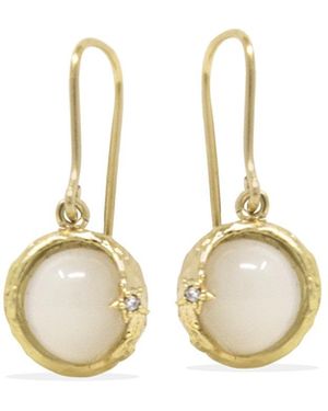 Vintouch Italy Ad Astra-Plated Moonstone Earrings - Metallic