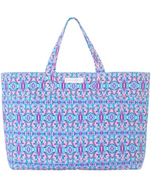 Evelyn & Kate C Quilted Zipper Tote - Blue