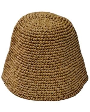 Springmoonatelier Raffia Bucket Custom Summer Hat - Natural