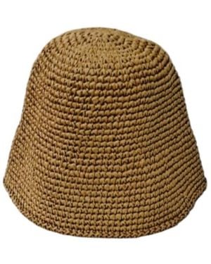Springmoonatelier Raffia Bucket Custom Summer Hat - Natural