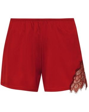 Avenue 8 Silk Lace Mini Shorts - Red